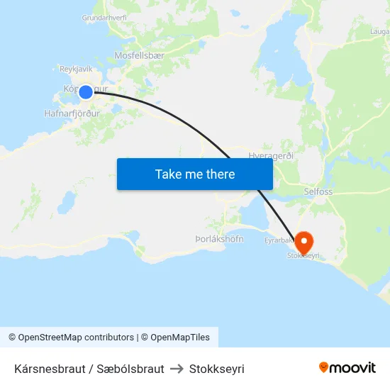 Kársnesbraut / Sæbólsbraut to Stokkseyri map