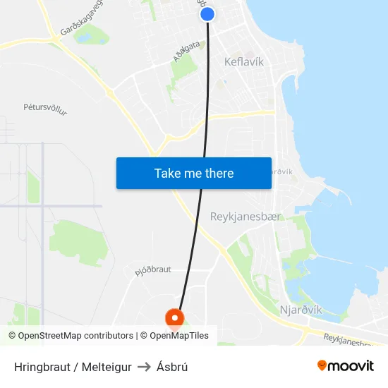Hringbraut / Melteigur to Ásbrú map