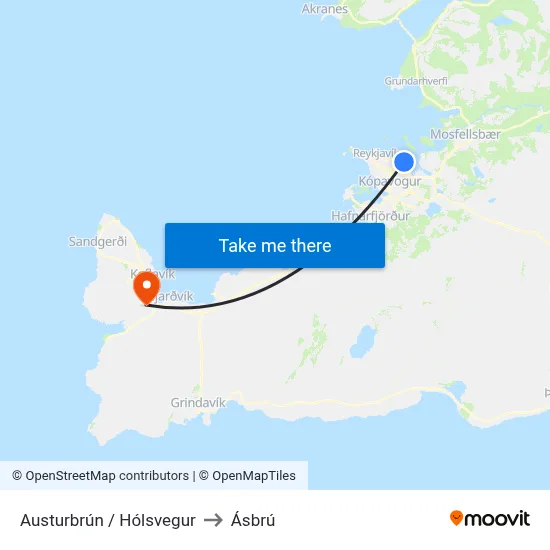 Austurbrún / Hólsvegur to Ásbrú map