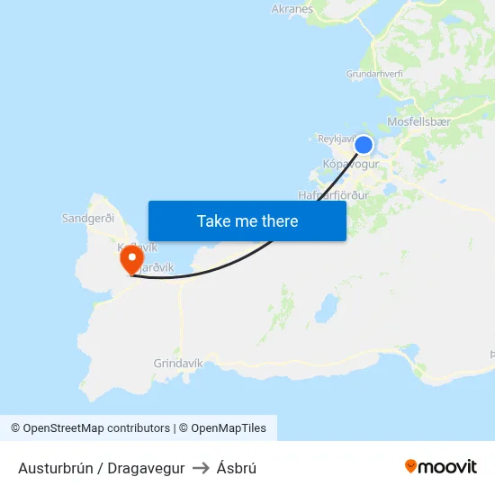 Austurbrún / Dragavegur to Ásbrú map