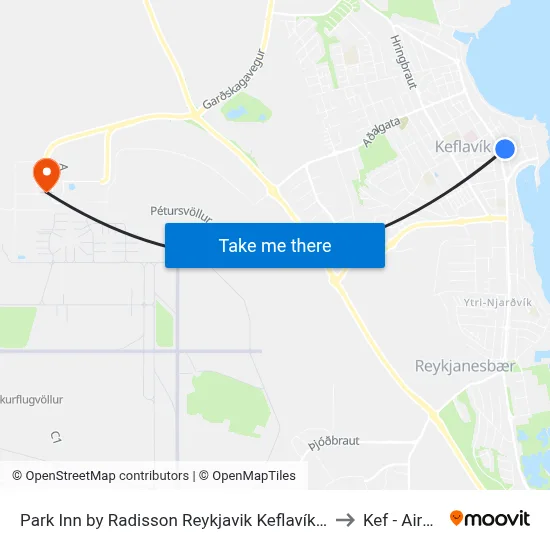 Park Inn by Radisson Reykjavik Keflavík Airport to Kef - Airport map