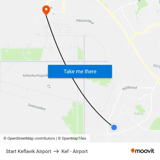 Start Keflavík Airport to Kef - Airport map