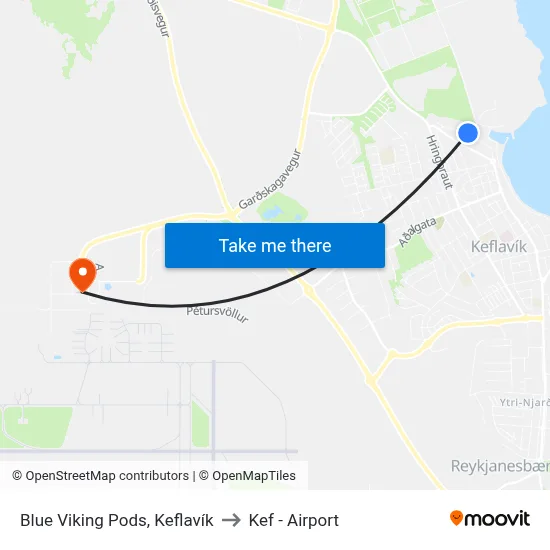 Blue Viking Pods, Keflavík to Kef - Airport map