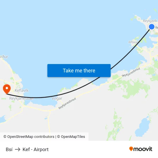 Bsí to Kef - Airport map