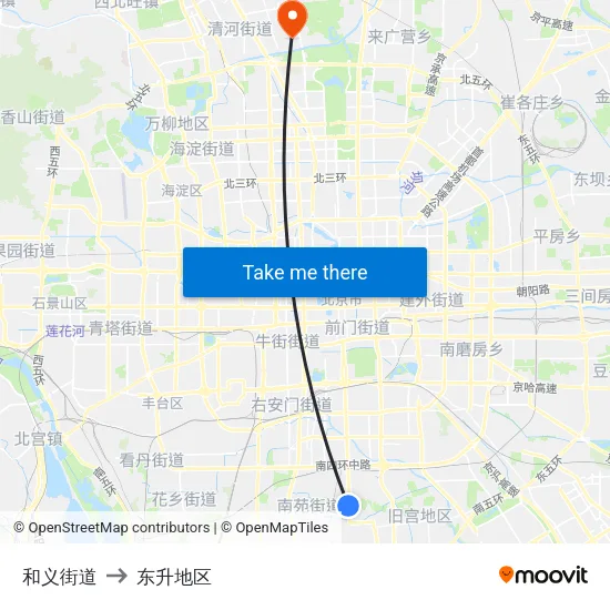 和义街道 to 东升地区 map