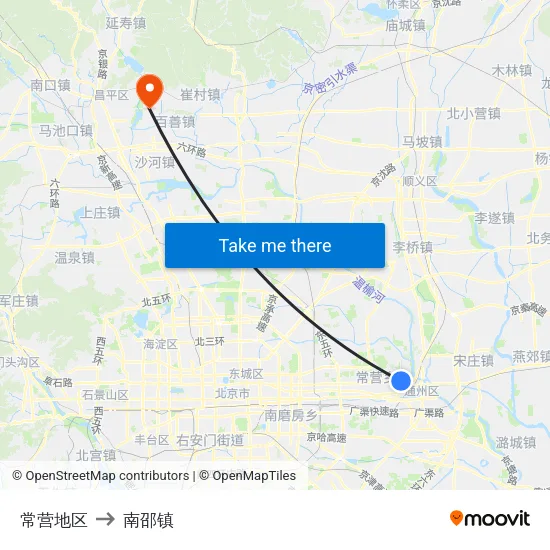 常营地区 to 南邵镇 map