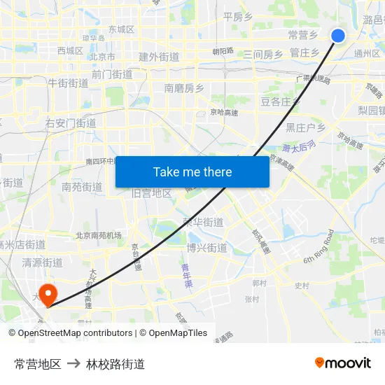常营地区 to 林校路街道 map