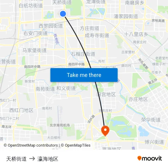 天桥街道 to 瀛海地区 map