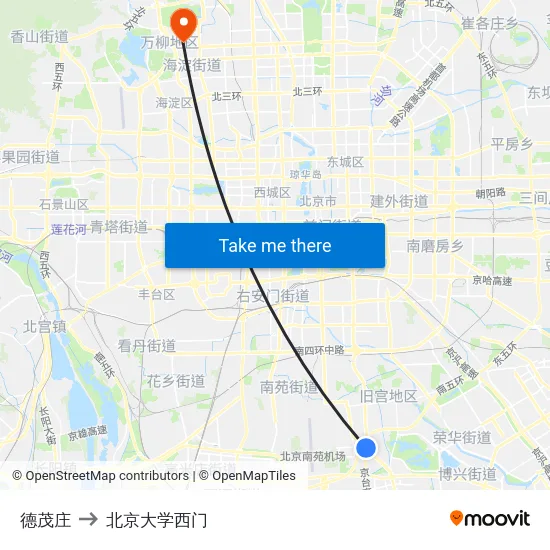 德茂庄 to 北京大学西门 map