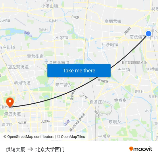 供销大厦 to 北京大学西门 map