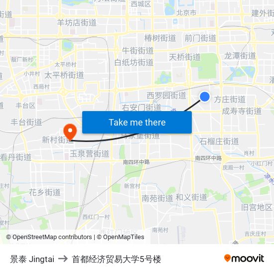景泰  Jingtai to 首都经济贸易大学5号楼 map