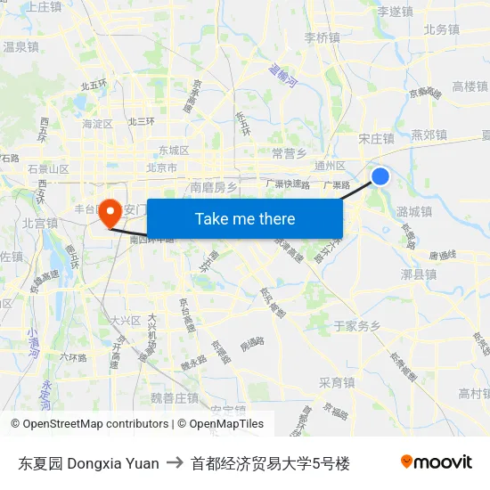 东夏园 Dongxia Yuan to 首都经济贸易大学5号楼 map