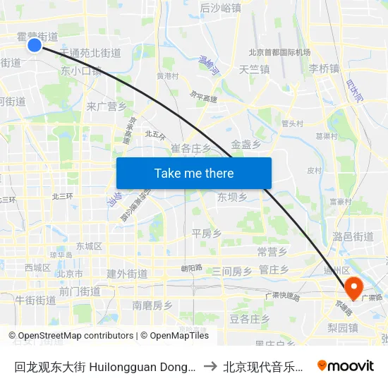 回龙观东大街  Huilongguan Dongdajie to 北京现代音乐学院 map