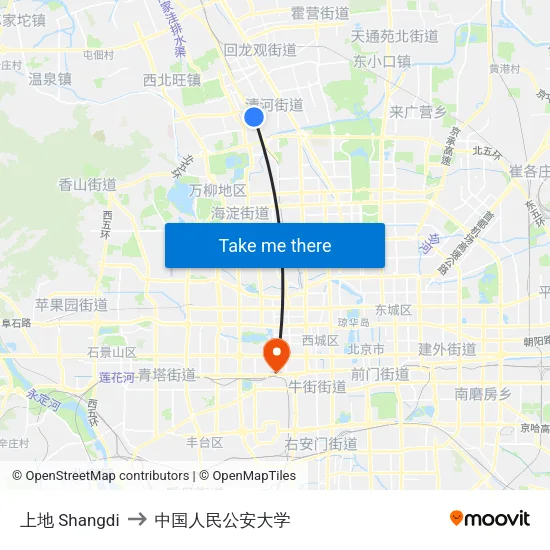 上地 Shangdi to 中国人民公安大学 map