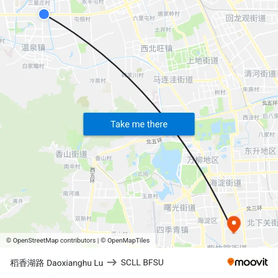 Daoxianghu Road to SCLL BFSU map
