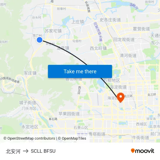 北安河 to SCLL BFSU map