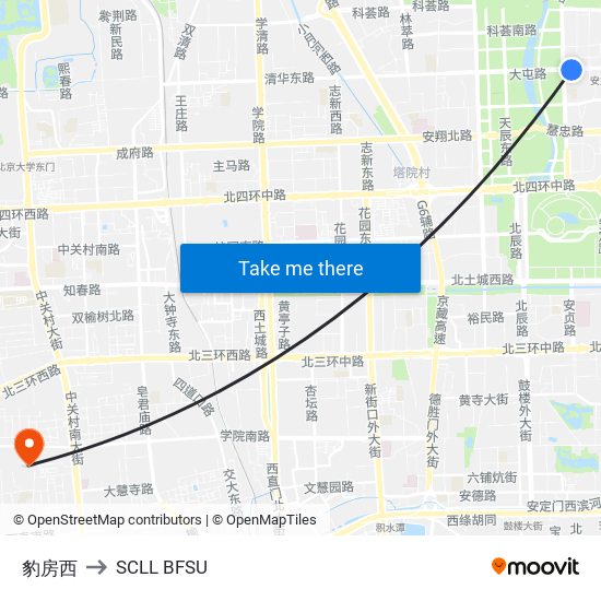 豹房西 to SCLL BFSU map