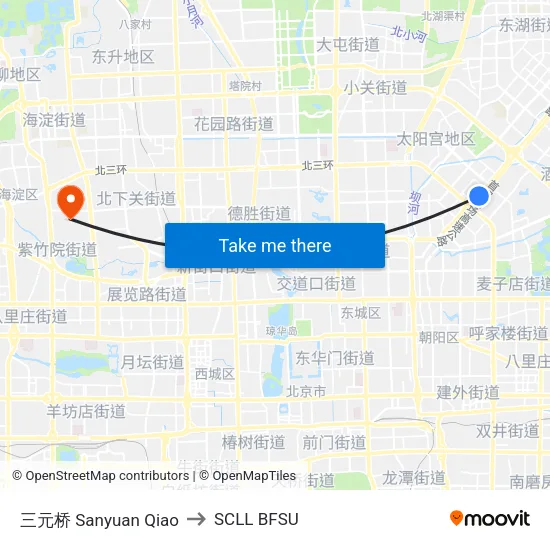 Sanyuan Bridge to SCLL BFSU map