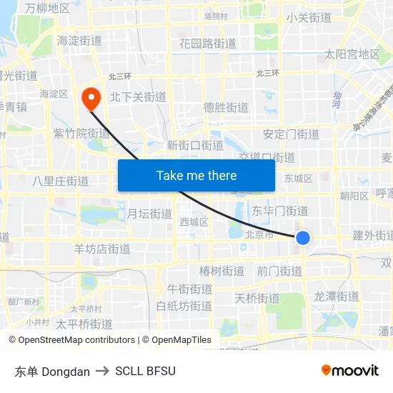 东单 Dongdan to SCLL BFSU map