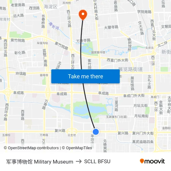 军事博物馆 Military Museum to SCLL BFSU map