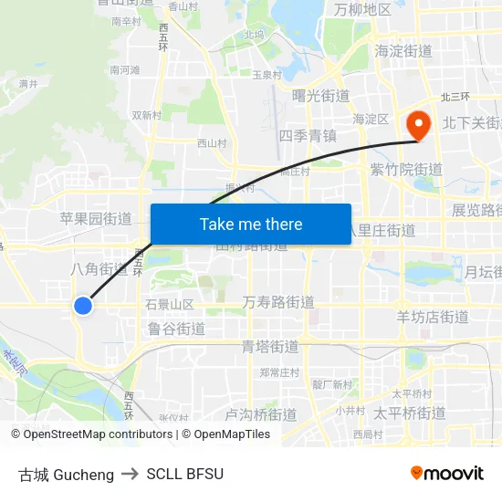 古城 Gucheng to SCLL BFSU map