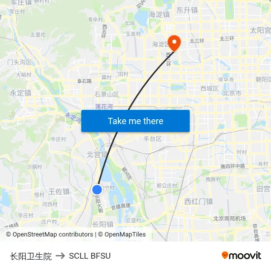 Changyang Health Center to SCLL BFSU map