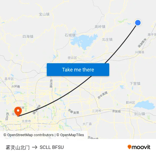 Wuling Mountain North Gate to SCLL BFSU map