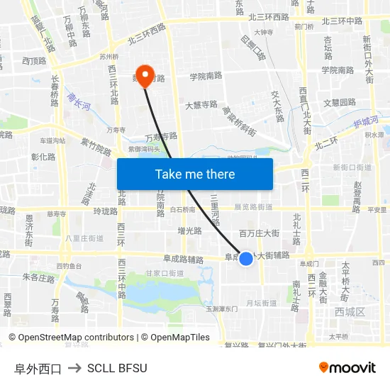 Fuwai West Entrance to SCLL BFSU map