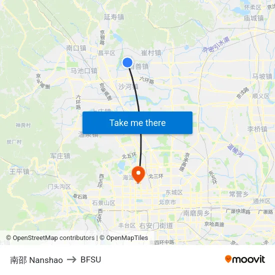 Nanshao to BFSU map