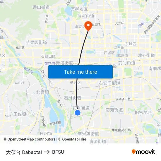 Dabaotai to BFSU map