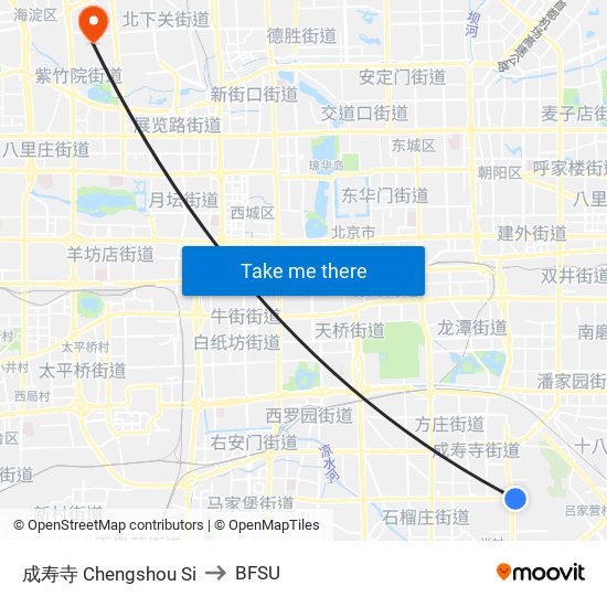成寿寺 Chengshou Si to BFSU map