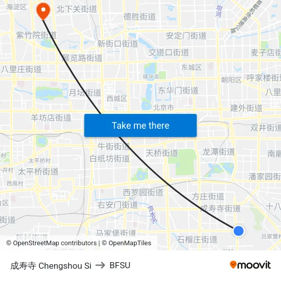 Chengshou Si to BFSU map