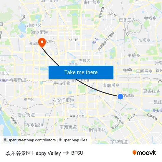 Happy Valley Scenic Area to BFSU map