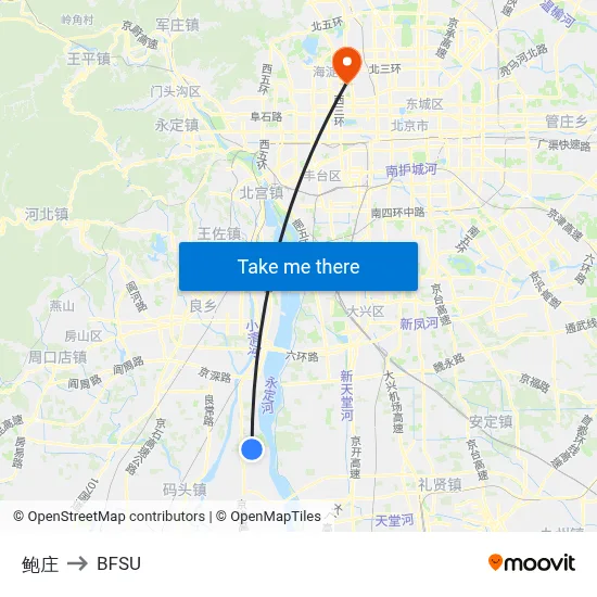 Baozhuang to BFSU map