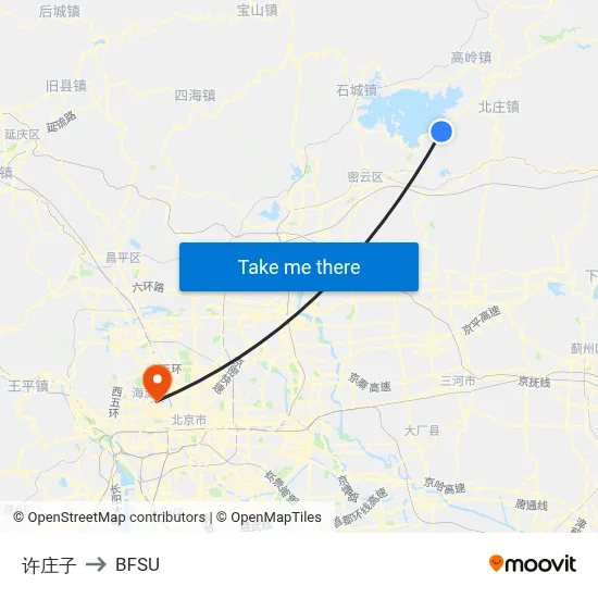 Xu Zhuangzi to BFSU map
