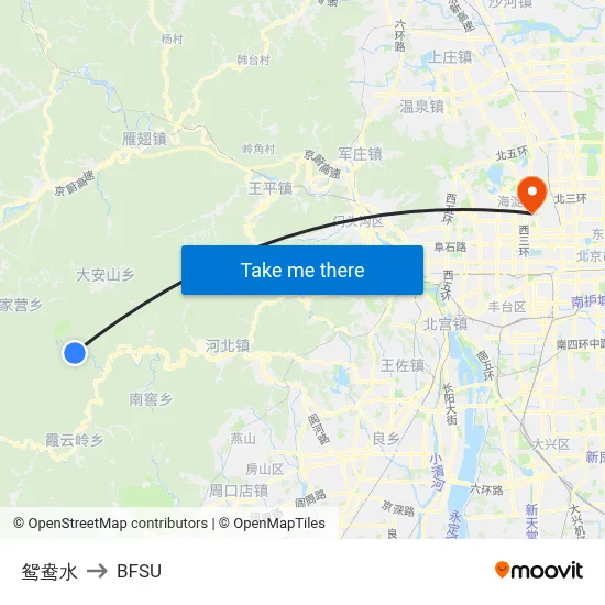 Yuan Yang Water to BFSU map