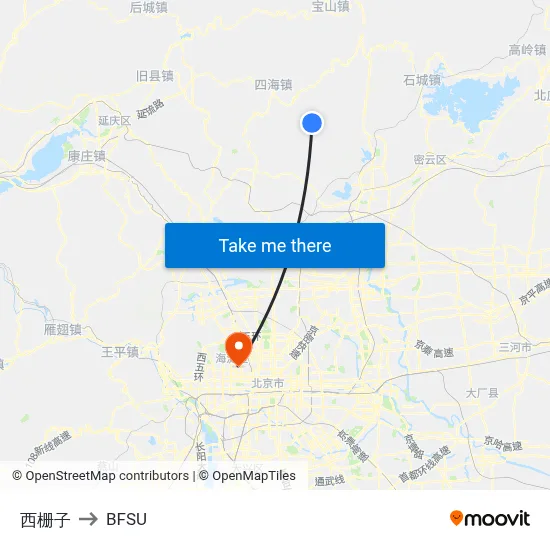 Xizha Zi to BFSU map