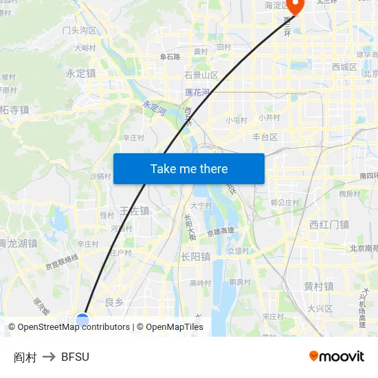 Yan Village to BFSU map