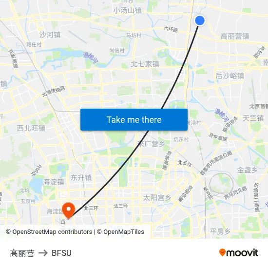 Gaoliying to BFSU map