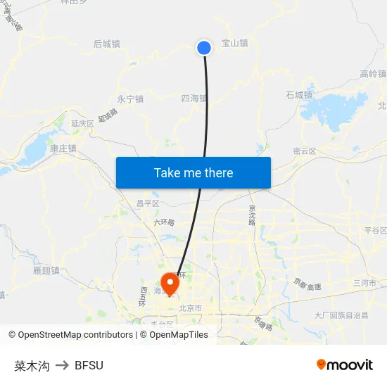 Caimugou to BFSU map