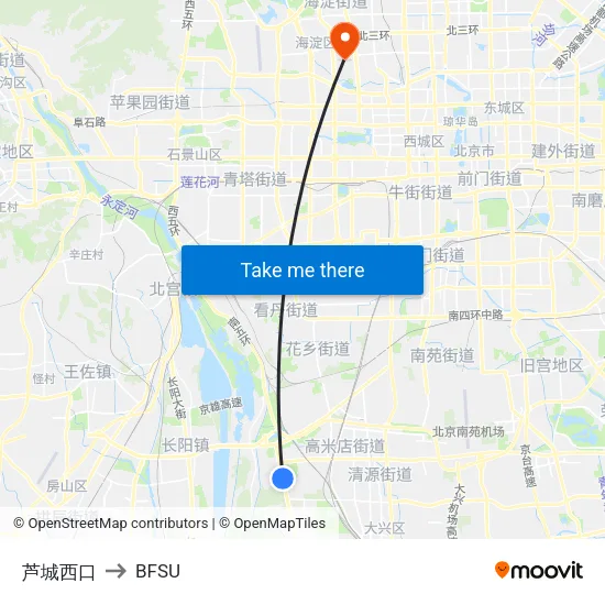 Lucheng West to BFSU map