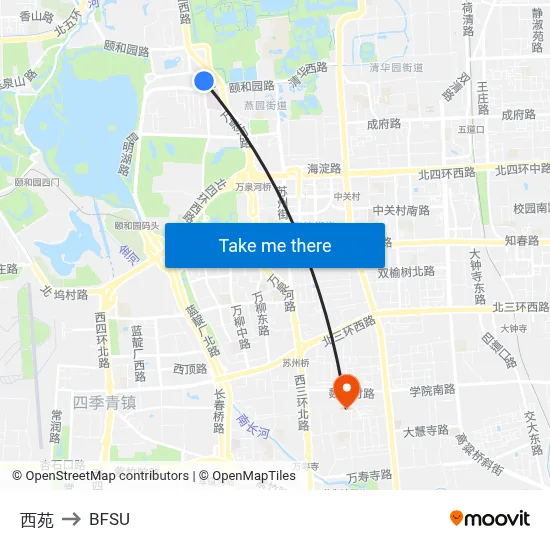 West Garden to BFSU map