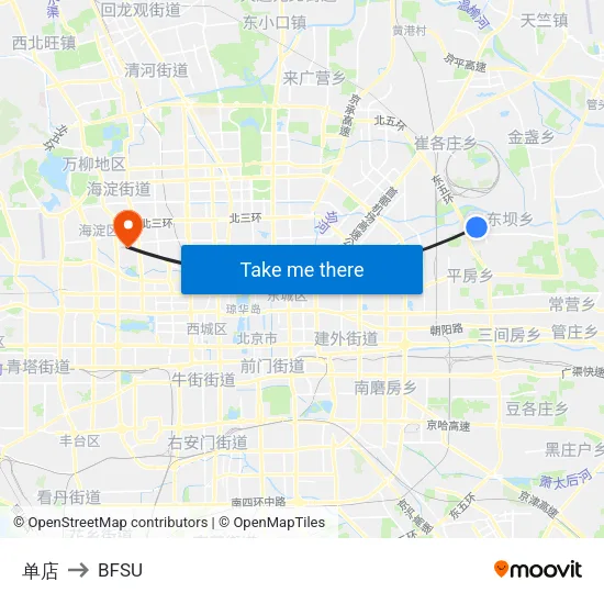 Dan Dian to BFSU map