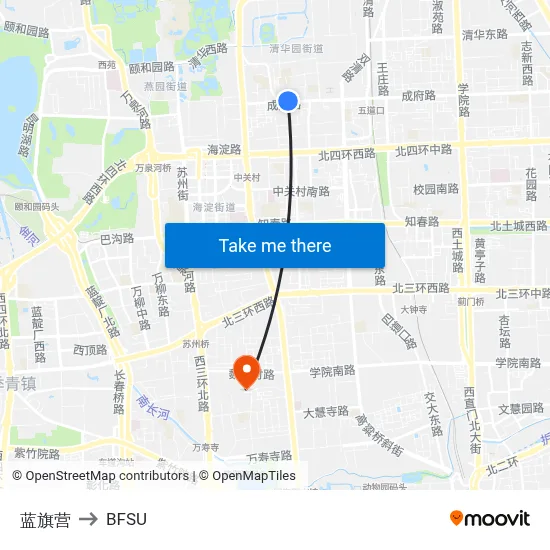 Lanqi Camp to BFSU map