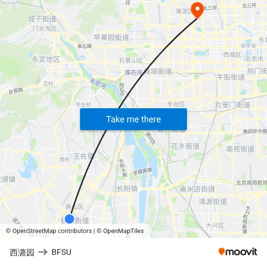 Xiluyuan to BFSU map