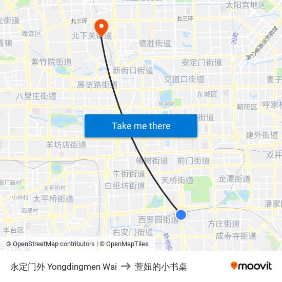 永定门外 Yongdingmen Wai to 萱妞的小书桌 map