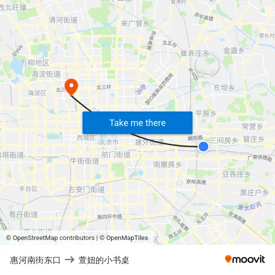 惠河南街东口 to 萱妞的小书桌 map