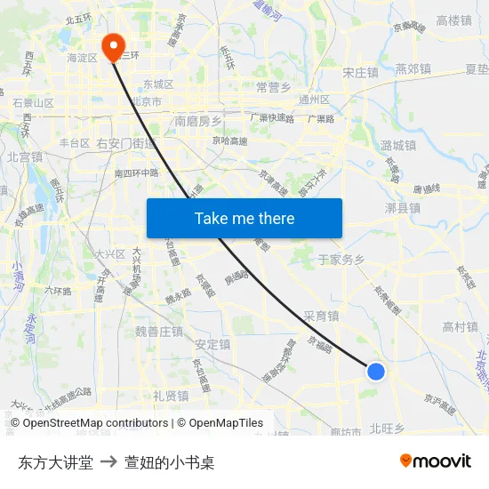 东方大讲堂 to 萱妞的小书桌 map