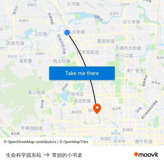生命科学园东站 to 萱妞的小书桌 map