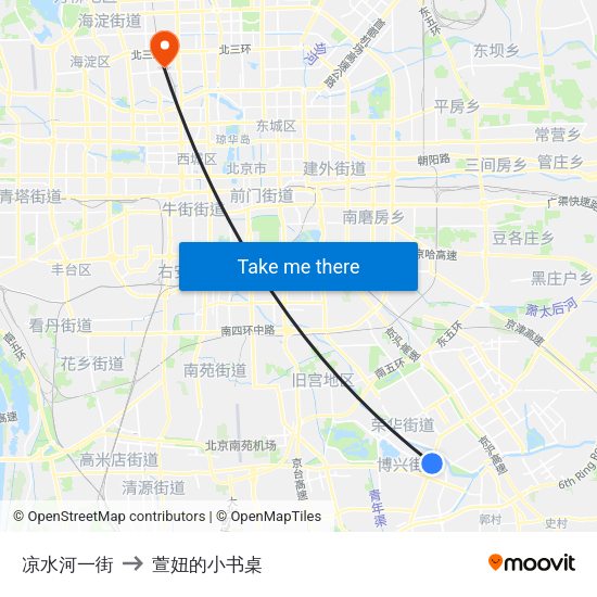 凉水河一街 to 萱妞的小书桌 map